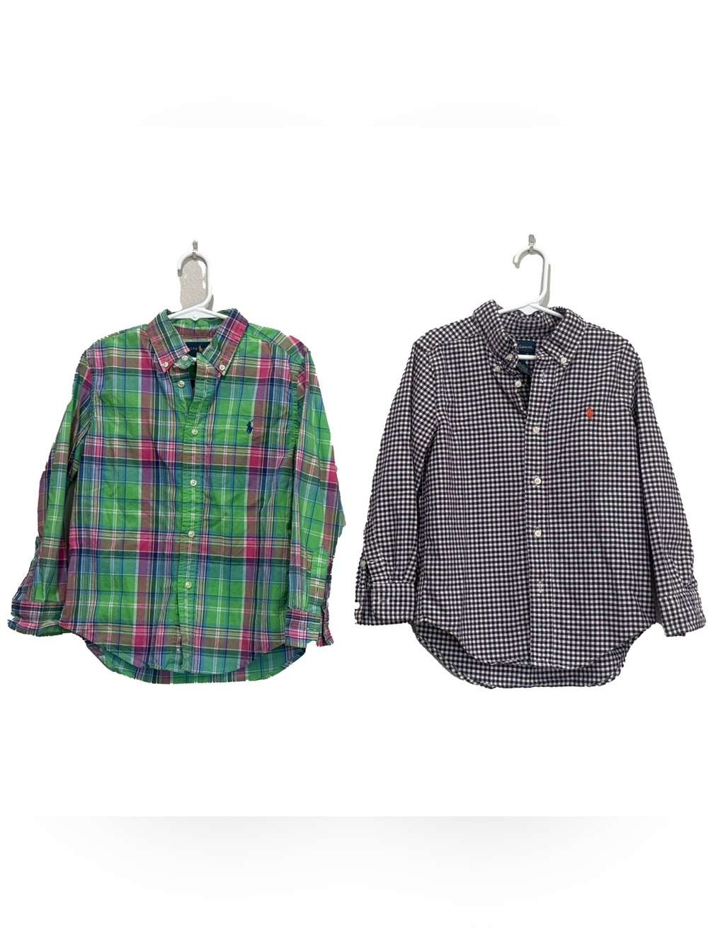Ralph Lauren Plaid Button-Down Shirts - Boys Size 6 - Set of 2